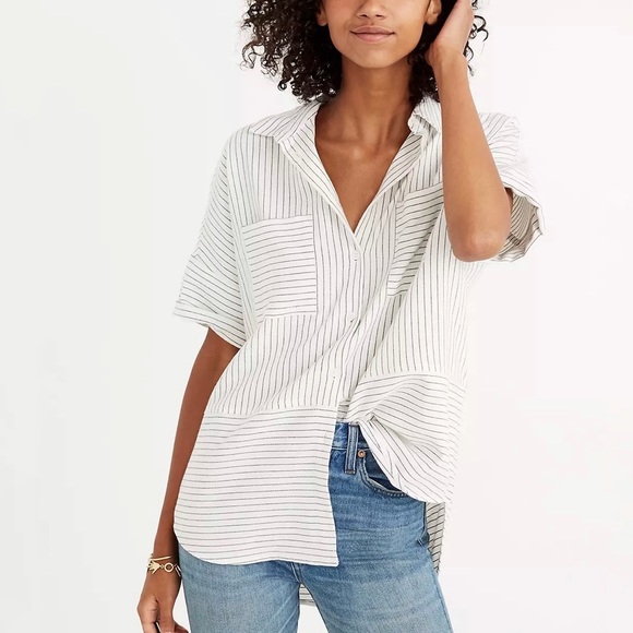 Madewell Tops - Madewell Flannel Courier Shirt Striped